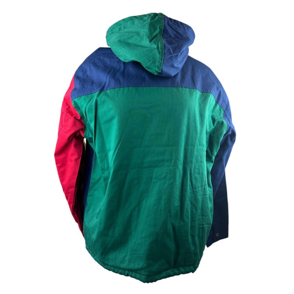 Teddy Fresh Fireman Style Toggle Clasp Chore Jacket Colorblock Oversized Medium - Picture 11 of 16